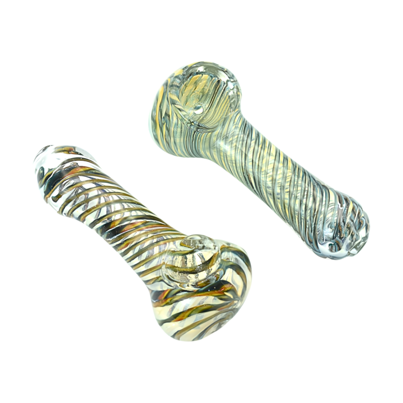 3.5" Gold Fumed Twisted Art Spoon Hand Pipe – 2ct Pack