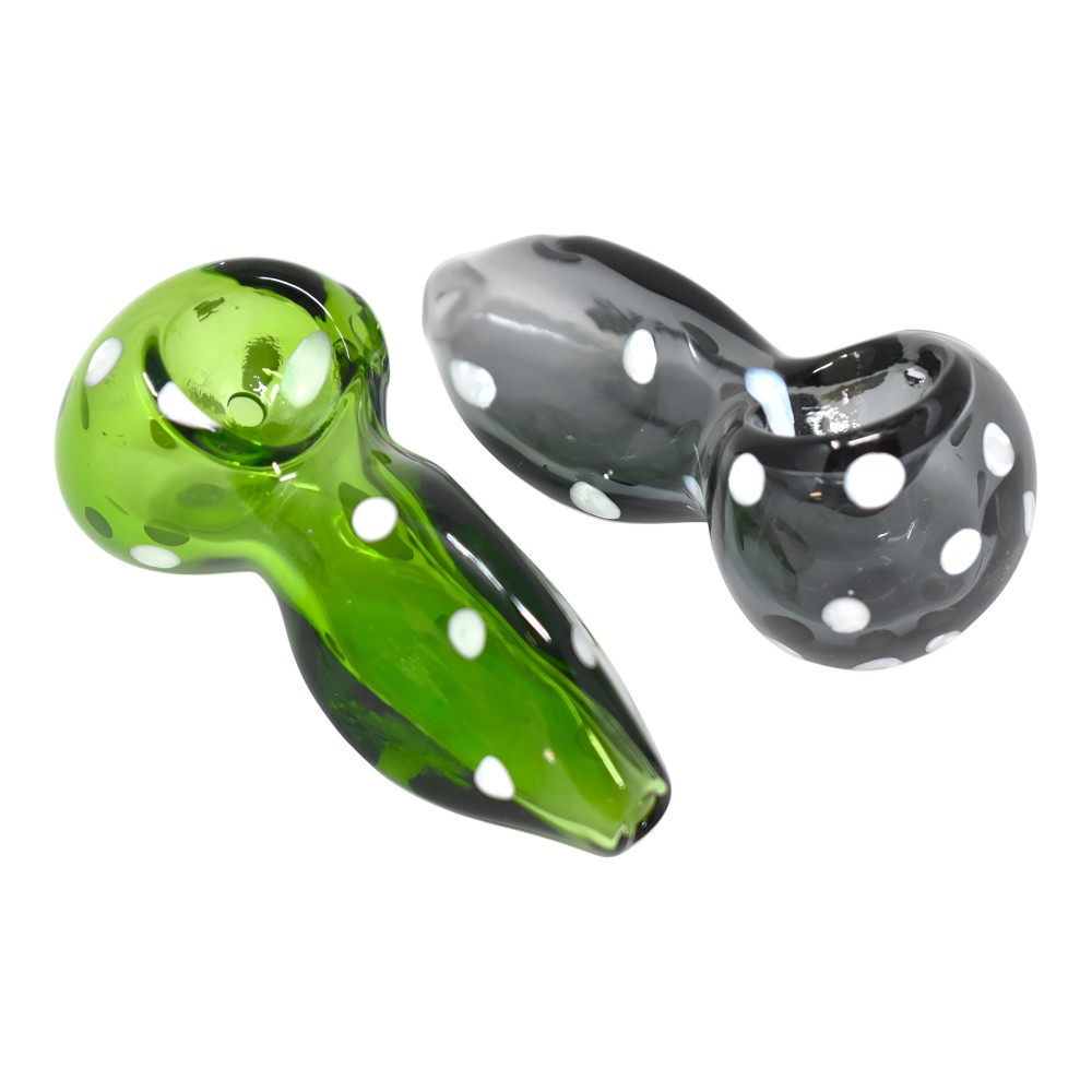 2.5" Colored Tube Polka Dot Sleek Hand Pipe - 2 Pack 2.5" Colored Tube Polka Dot Sleek Hand Pipe - 2 Pack - Compact and Fun Glass Pipes