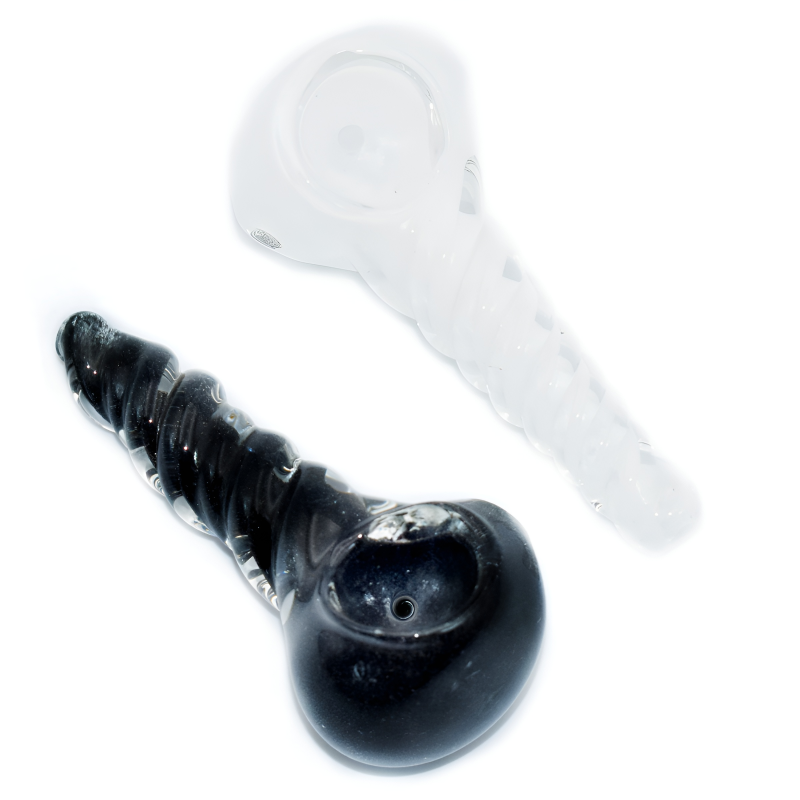 3" Frit Art Twisted Rod Spoon Pipe – 2ct Pack
