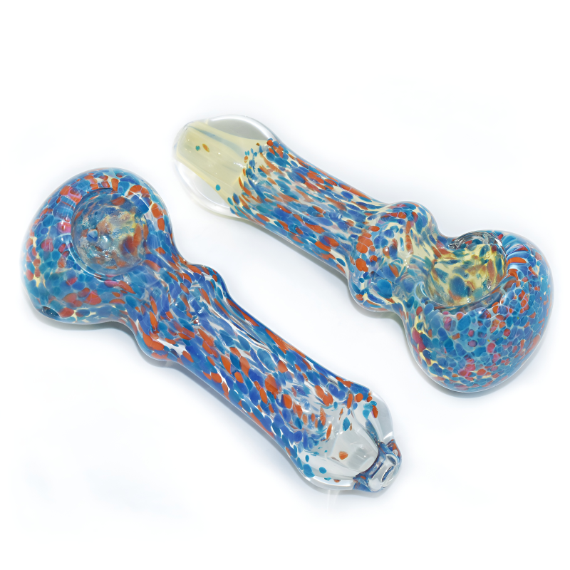 4.5" Mixed Frit Fumed Spoon Pipe – 2ct Pack