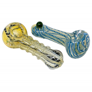 3" Silver Fumed Twisted Rod Art Hand Pipe (Pack Of 2) - [RJA28]