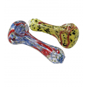 3" Mix Frit Art Hand Pipe (Pack Of 2) - [RJA30]