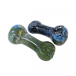 3" Frit & Fumed Art Hand Pipe (Pack of 2) - [RJA42]