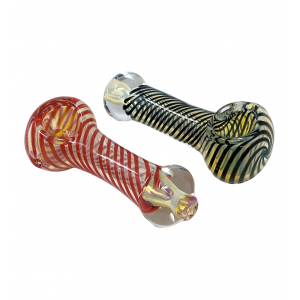 3" Silver Fumed Swirl Art Hand Pipe (Pack Of 2) - [RJA43]