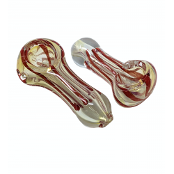 2.5" Silver Fumed / Straight Rod Art Hand Pipe (Pack Of 2) - [RJA51]