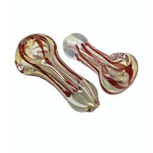 2.5" Silver Fumed / Straight Rod Art Hand Pipe (Pack Of 2) - [RJA51]