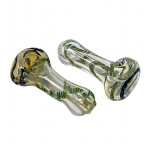 2.5 Silver Fumed Twisted Art Hand Pipe (Pack of 2) - [RJA57]