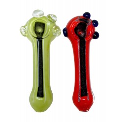 4.5" Assorted Color Multi Marble Frit & Dicro Hand Pipe - 2 Pack [RJA78]