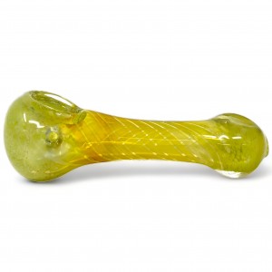 4.5" Frit Charm, Flat Mouth Silver Fumed Hand Pipe - 2Pk [RJA88]