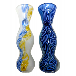 3" Silver Fumed Marble Art Chillum Hand Pipes (Pack of 2) - [RKD08] 