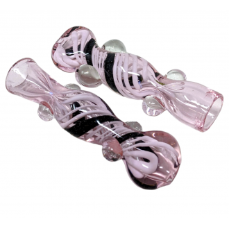 3" Pink Tube Dicro Chillum (Pack Of 2) - [RKD11]