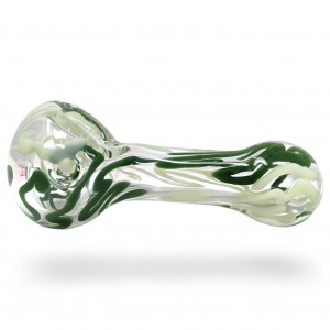 3.5" Swirl Line Art Flat Mouth Hand Pipe - [RKD33]