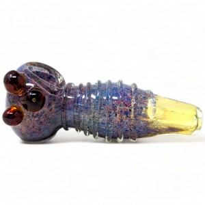 4" Spiral In Style Frit Art Glass Hand Pipe - [RKD35]