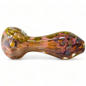 4" Gold Fumed Twisted Ribbon and Bubble Artistry Hand Pipe - [RKD36]