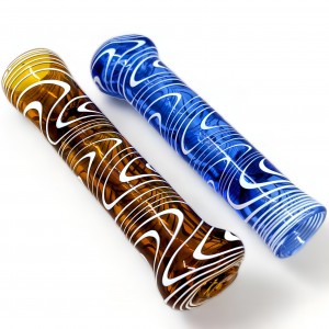 3.25" Art In Every Puff Zig-Zag Color Tube Chillum Hand Pipe 2Ct - [RKD51]