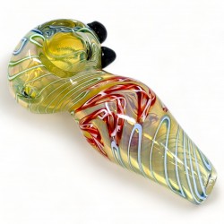 4" Scribble Bliss Colorful Art In the Palm Hand Pipe - [RKD53]