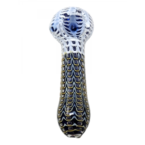 4" Air Trap Double Tube Peacock Color Hand Pipe - [RKGS15]