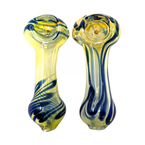 3.5" Silver Fumed Dual Spiral Spoon Hand Pipe - (Pack of 2) [RKGS32]