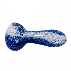 3.5" Dual Color Braided Ribbon Clear Spoon Hand Pipe - (Pack of  2) [RKGS36]