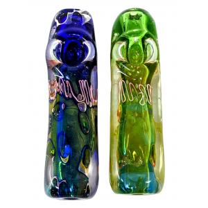 4" Gold Fumed Rectangular Dot Art Hand Pipe (Pack of 2) - [RKGS56]