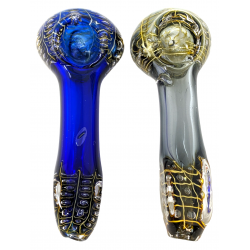 4.5" Milky White Air Trap Art Hand Pipe - (Pack of 2) [RKGS59]
