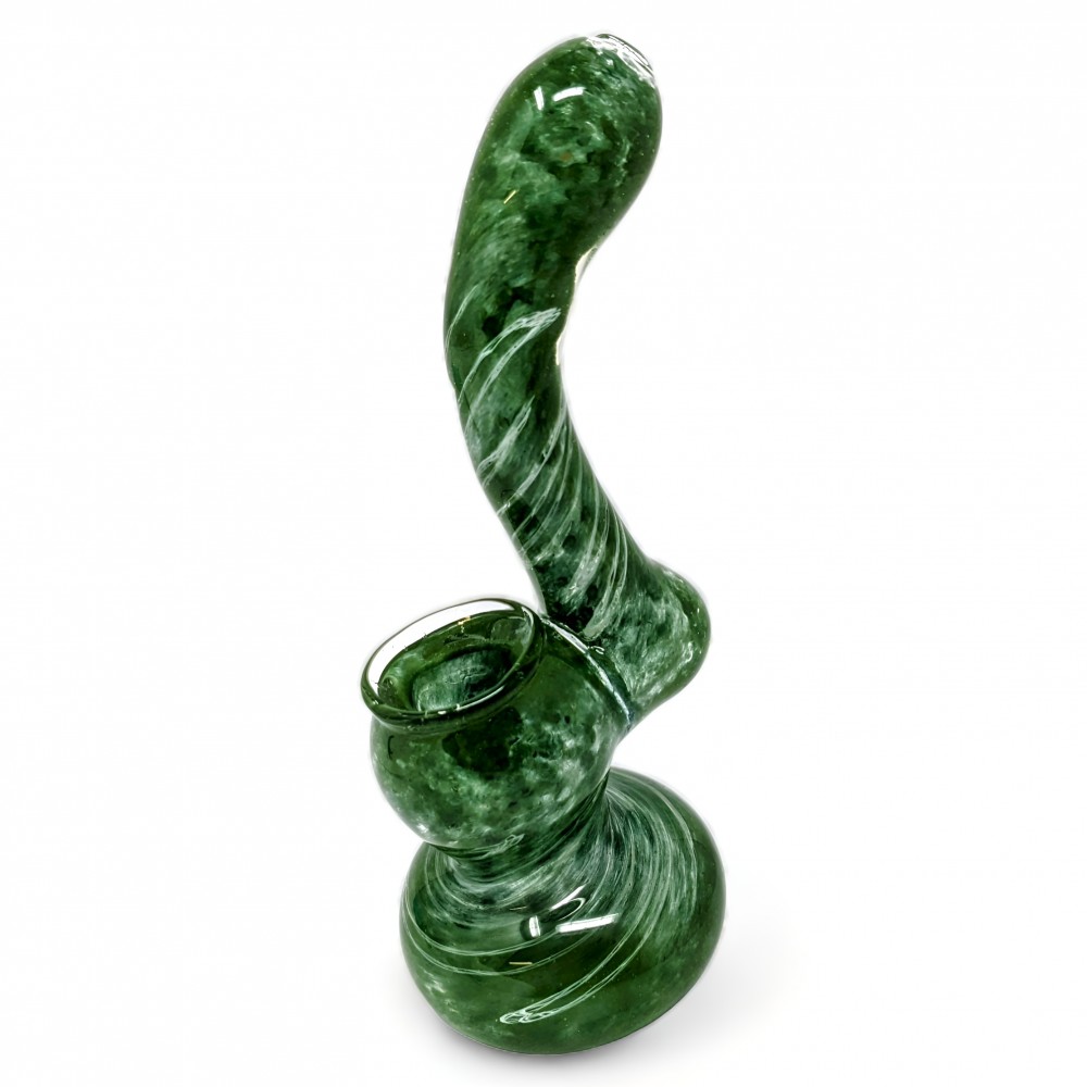 6" Colored Glass Swirl Art Bubbler Hand Pipe - [RKGS73]