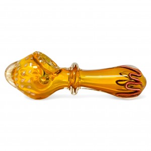 4" Gold Fumed Mushroom Bliss Honeycomb Art Single Rim Hand Pipe - 2Pk [RKGS89]