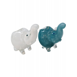 3'' Solid Color Elephant Hand Pipe - (Pack of 2) [RKD97]