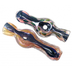3" Gold Fumed Donut Dicro Air Trap Chillum Hand Pipe - (Pack of 2) [RKP274]