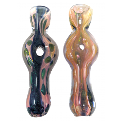 3" Gold Fumed Donut Dicro Air Trap Chillum Hand Pipe - (Pack of 2) [RKP274]