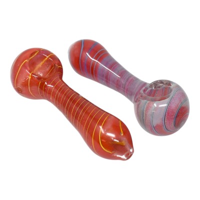 4" Twirl Art Firt Spoon Hand Pipe - 2 Pack [SA-31]