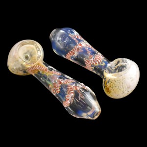 4" Frit Art Twisted Rope Hand Pipe - 2 Pack [SA-33]