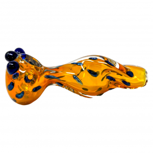 5" Gold Fumed Twisted Rod Multi Marble Dot Art Hand Pipe - (Pack Of 2) [SAJ39]
