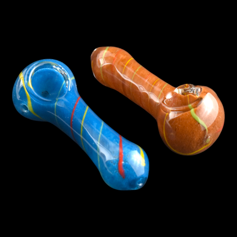 3.25 Inch Solid Color Frit Art Rod Work Glass Hand Pipe 2-Pk [SDK505]