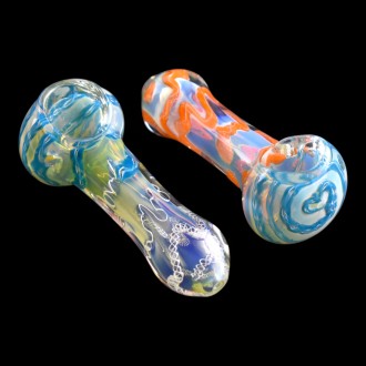 3.25" Full Twisting Mix Colours Hand Pipes (Pack Of 2) [SDK547]