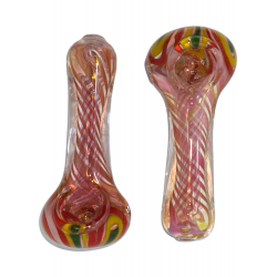 3.5" Gold Fumed Art Hand Pipe (Pack Of 2) [SG1540]