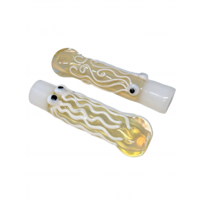 3" Silver Fumed Round Mouth Octopus Chillum Hand Pipe - (Pack of 2) [SG1545]
