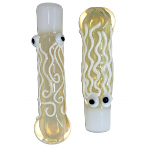 3" Silver Fumed Round Mouth Octopus Chillum Hand Pipe - (Pack of 2) [SG1545]