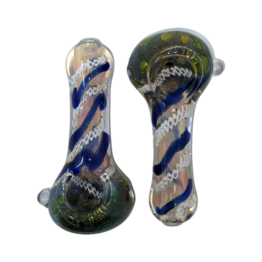 3.5" Gold Fumed Art Hand Pipe (Pack Of 2) [SG1592]