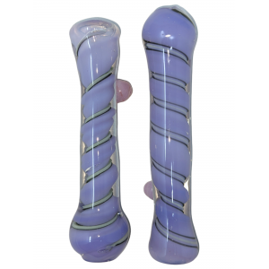 3.5" Slyme Inner Ribbon Twist Round Mouth Chillum Hand Pipe - (Pack of 3) [SG2659]