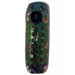 5" Gold Fumed Art Double Glass Hand Pipe [SG2914]