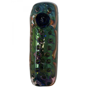 5" Gold Fumed Art Double Glass Hand Pipe [SG2914]