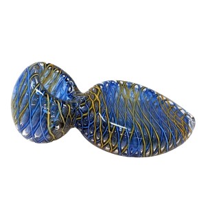 5" Gold Fumed Art Double Glass Hand Pipe [SG2922]