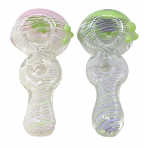 3.5" Slyme Color Double HoneyComb Donut Art Hand Pipe (Pack Of 2) [SG3844]