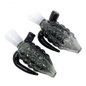 3" Hand Grenade Black & White Tube Chillum (Pack Of 2) [SG4203]