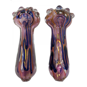 3.5" Gold Fumed Art Hand Pipe (Pack of 2) - [SG909]