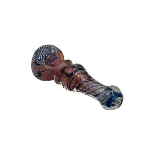 4.5" Gold Fumed Double Rim Art Hand Pipe (Pack Of 1) [SJN12]