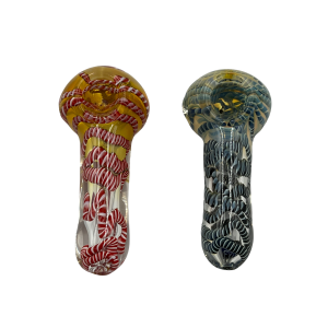 4.5" Twisted Rod & Silver Fumed Art Hand Pipe - (Pack of 2) [SJN7]