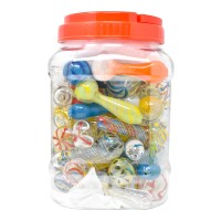 3.5" Assorted Vibrant Color Spoon Hand Pipe - 50Ct JAR [SN50HPJAR]