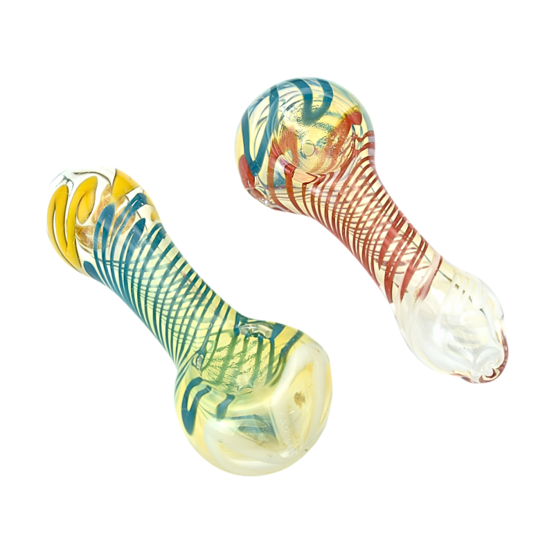 3.5" Twisted Line Spoon Hand Pipe – 2ct Pack